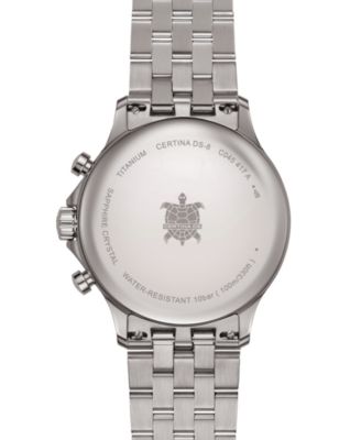 Men's Swiss Chronograph DS-8 Silver-Tone Titanium Bracelet Watch 41mm