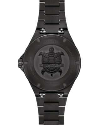 Men's Swiss DS-7 Black-Tone Stainless Steel Bracelet Watch 39mm