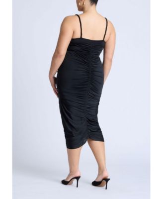 Миди-платье ELOQUII Plus Size с гофрировкой от фурнитуры