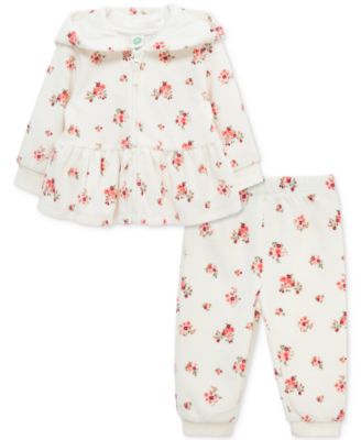 Little Me - Baby Girls Garden Hoodie & Pants, 2 Piece Set