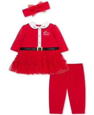 Little Me - Baby Girls Santa Tutu Dress, Headband & Leggings, 3 Piece Set