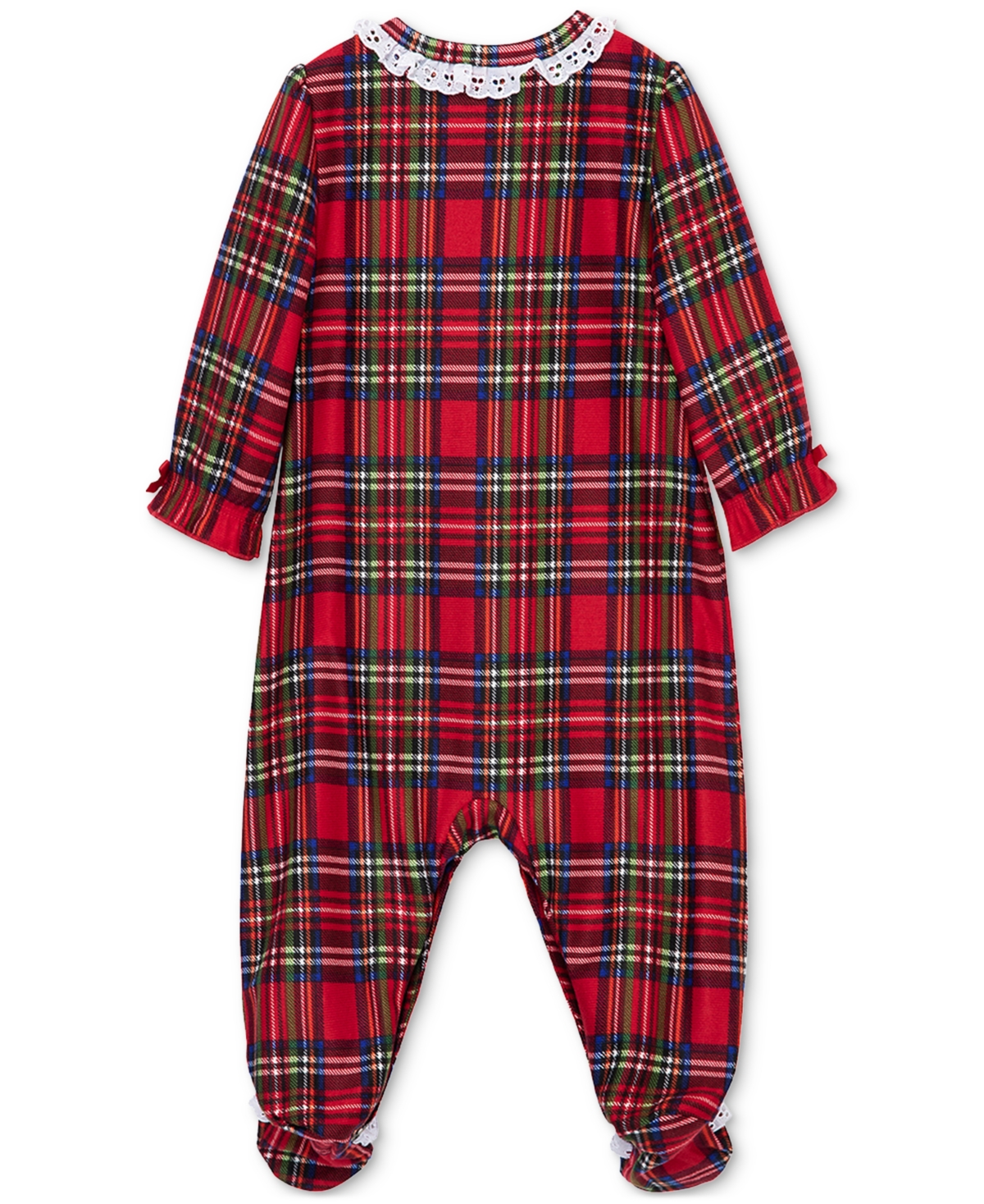 Little Me Baby Girls Plaid Footed Coverall In Multi