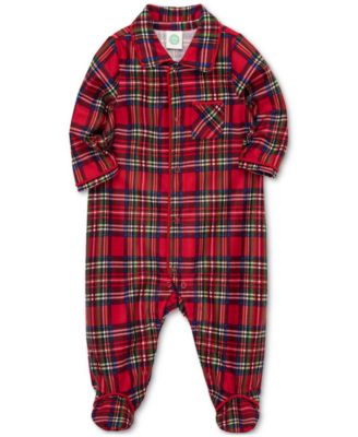 Baby Boys Plaid Footed Coverall
