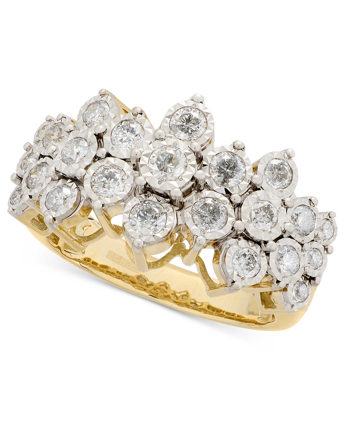Effy Collection Effy Diamond Cluster Ring (1 Ct. T.w.) In 14k White Gold Or 14k Yellow & White Gold In Multi