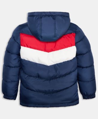 Big Boys Color Blocked Promo Long Sleeve Puffer Jacket