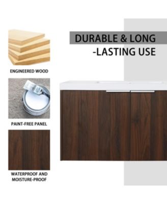 36" Modern Design Floating Bathroom Vanity with Soft Close Doors