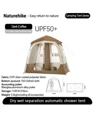 Wet Dry Separation Pop Up Privacy Shower Tent Portable Toilet Outdoor Shower Changing Shed Mobile Toilet