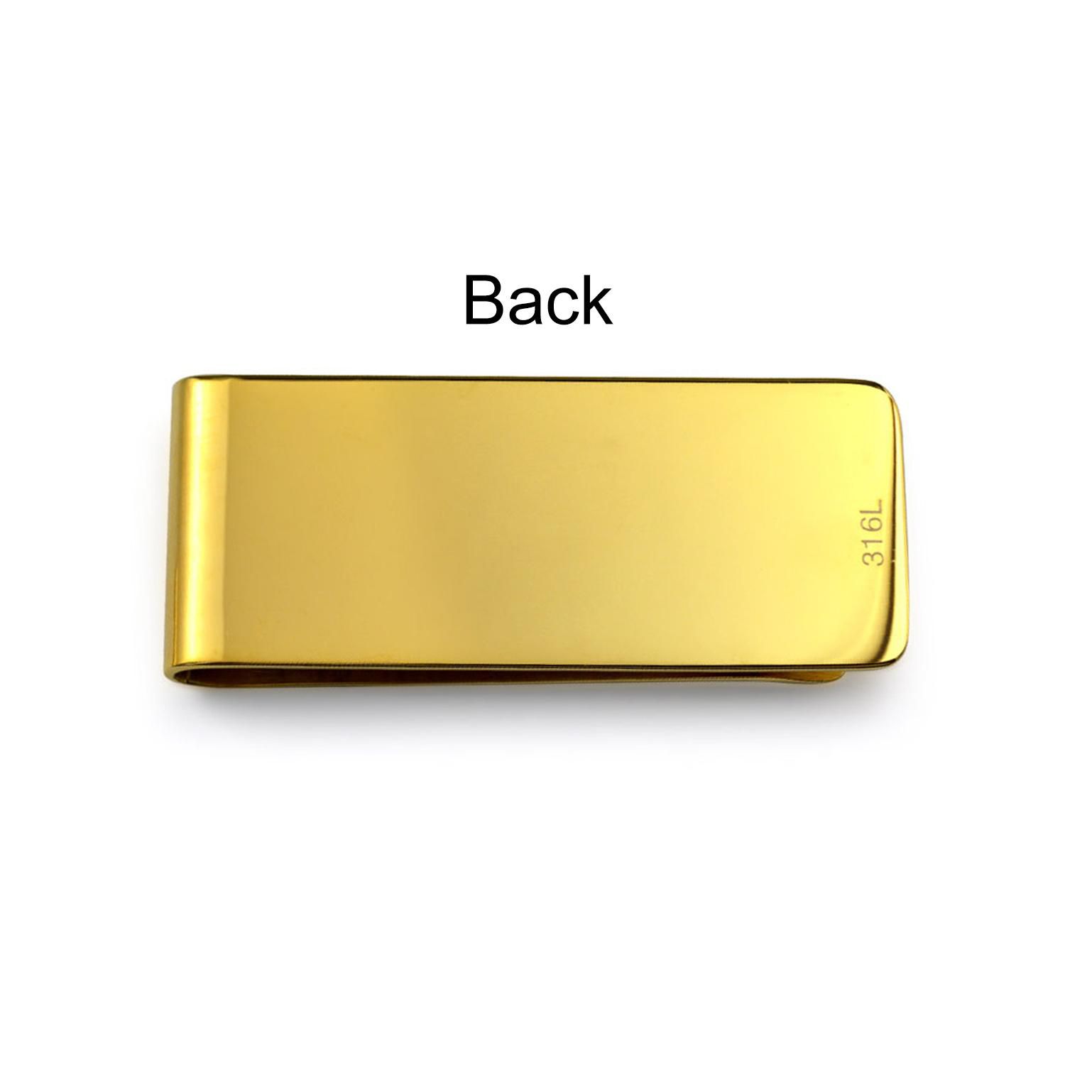 2-Set Wide Strong Money Clip Card Holder Gold Silver Tone Stainless Steel