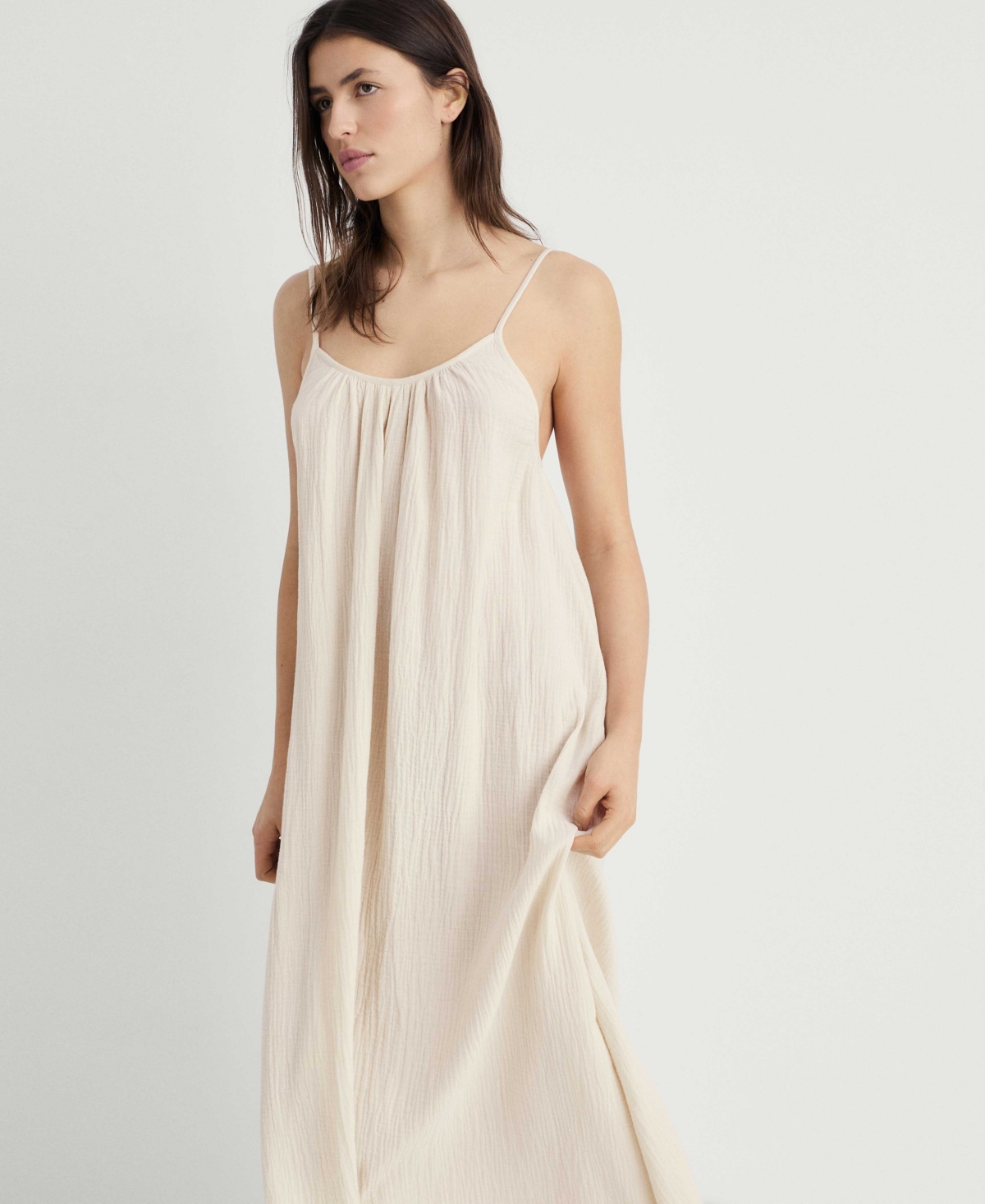 Mango Cotton Nightgown In White