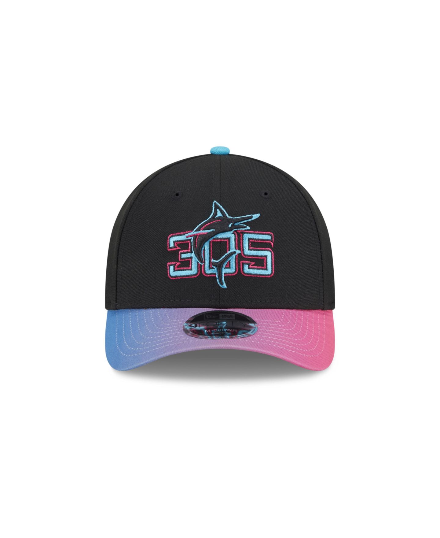 Мужская кепка New Era Black Miami Marlins 2025 City Connect 9FORTY M-Crown Adjustable Hat — фото 3