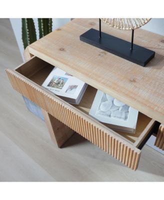 Rustic Wooden Console Table with Drawer