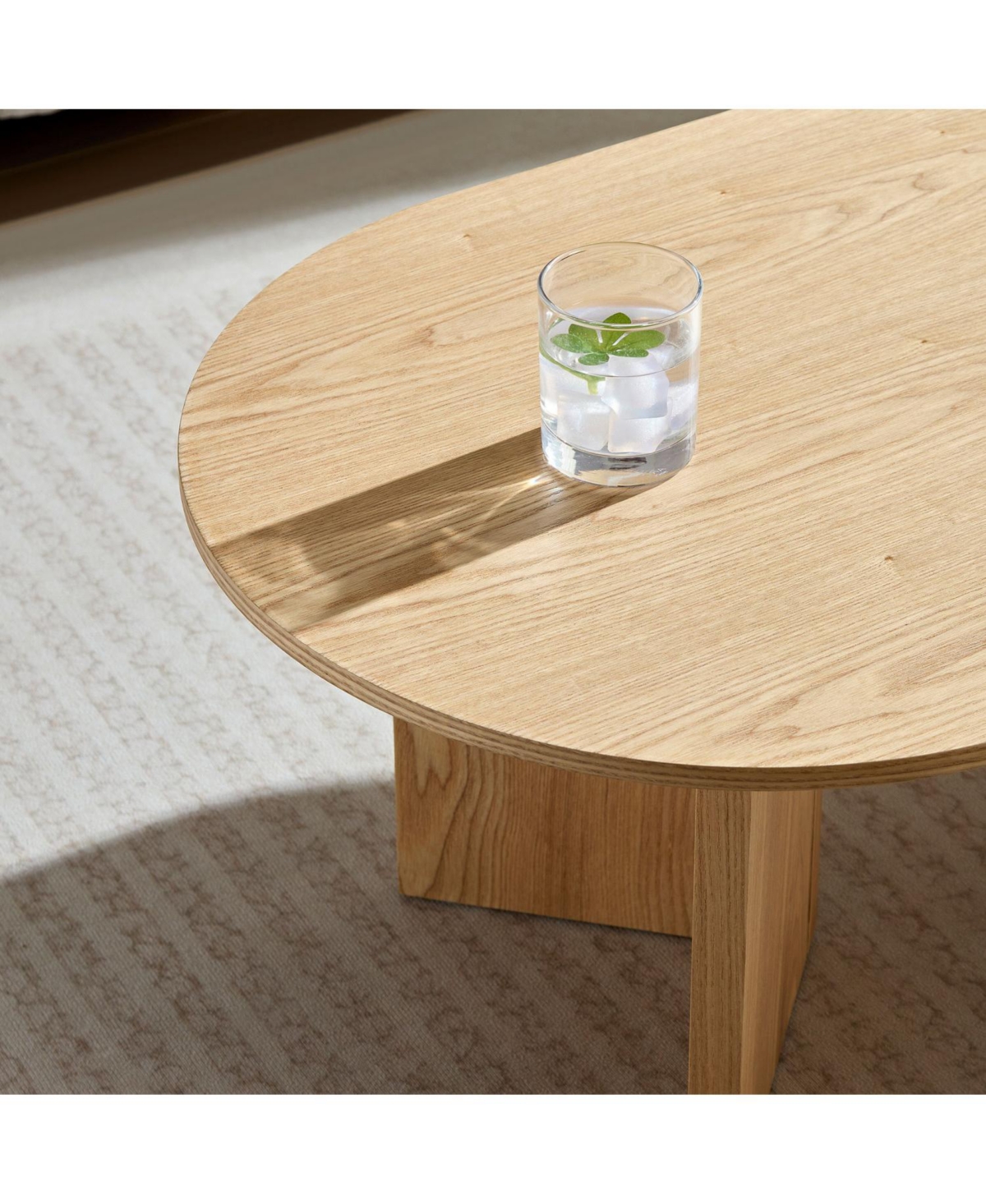 Streamdale Furniture Oval Modern Coffee Table with Pedestal