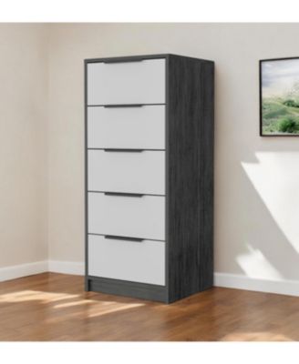 Five Drawer Standard Chest for Bedroom Storage and Clothes Organization