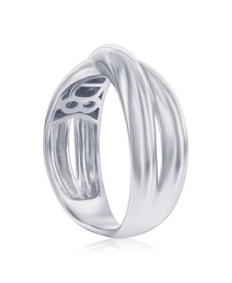 Sterling Silver, Polished Puffed 'X' Design Ring