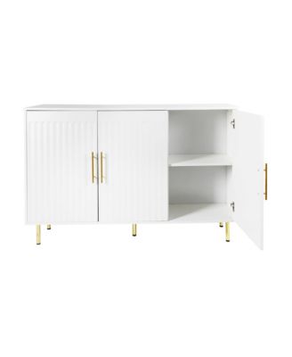 Streamdale 3-Door Sideboard with Gold Handles (White), 55.12" W