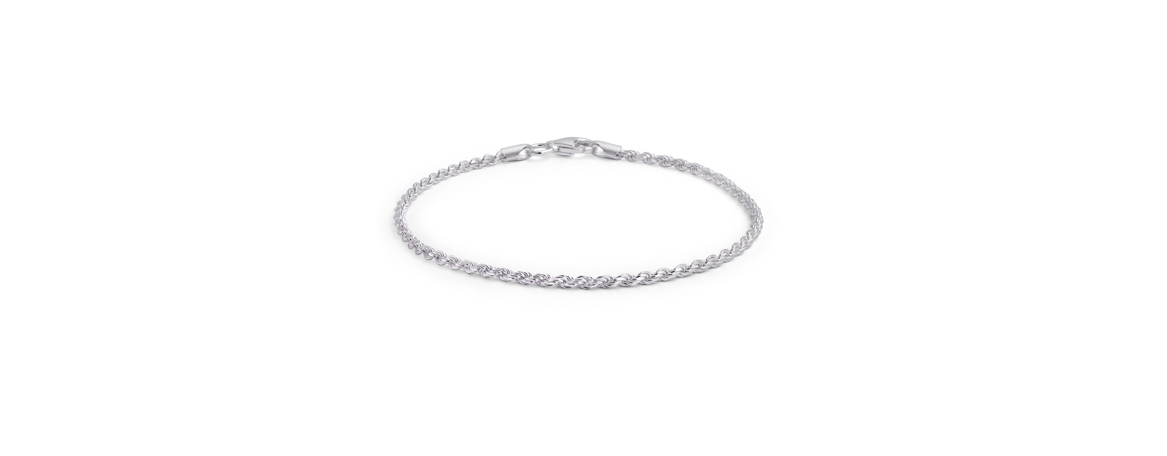 Bling Jewelry Simple Plain Twist Rope Chain Bracelet .925 Sterling Silver 40 Gauge