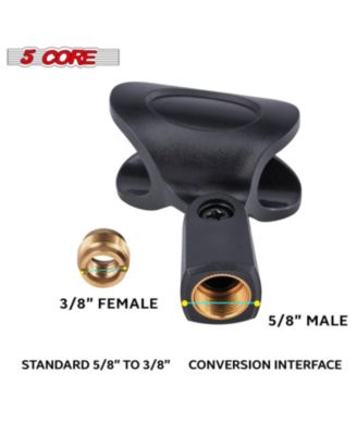 Microphone Clip Holder 2 Pieces with Screw Adapters 5/8 to 3/8 Inch