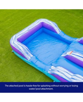 HeroKiddo Ocean Wave 16' Commercial Grade Inflatable Water Slide with Attached Pool and Drainage for Kids and Adults (with Blower), Outdoor Indoor, Birthday Party, Rental Quality, Big Inflatable, All Seasons