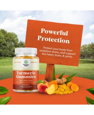 Turmeric Curcumin Gummies |  Immune Booster Turmeric Gummies | for Joint Support and Advanced Skin Care | Peach Flavor | 60ct