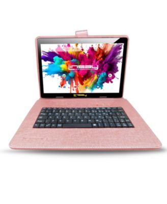 10.1" Octa Core Tablet 128GB Android 15 Premium Business Bundle with Rose Deluxe Keyboard Case Briefcase and Pen stylus