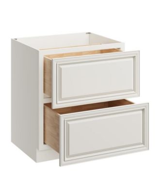 W30" X H34.5" X D24" Kitchen Cabinet Floor Base Cabinet With 2 Drawers