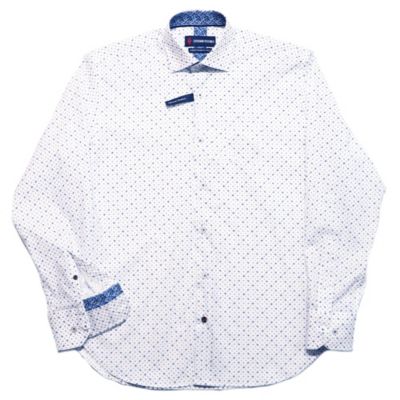 Мужская белая рубашка LUCIANO VISCONTI с фигурными