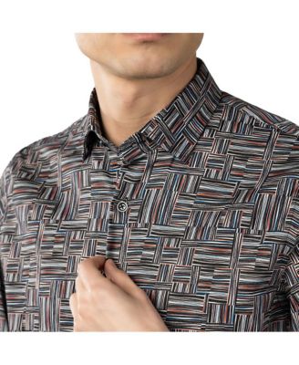 Мужская разноцветная рубашка с принтом 