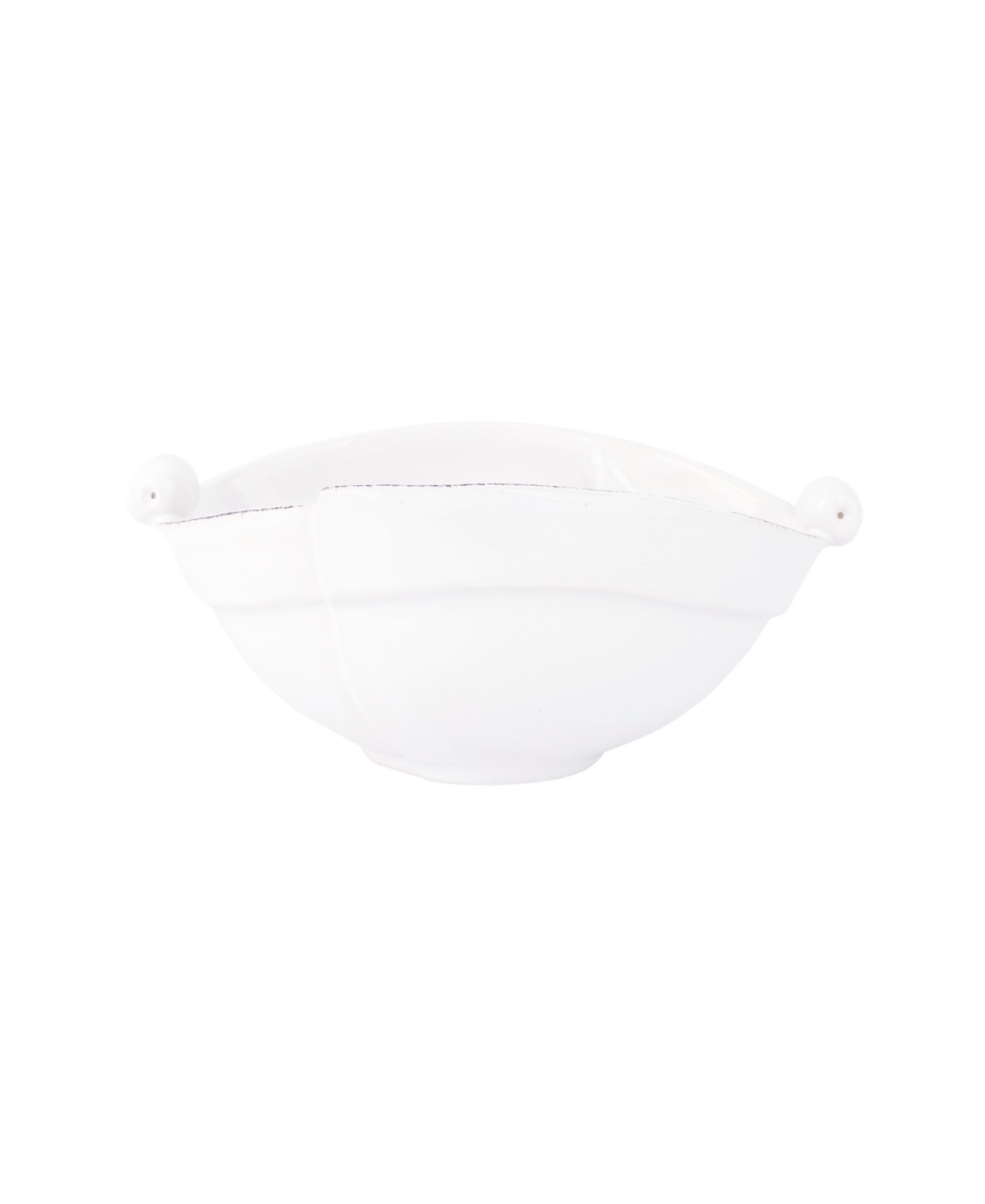 Vietri Lastra Two-part Olive Bowl In White