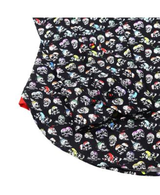 Мужская черная рубашка с разноцветными черепами от ЛУЧИАНО ВИСКОНТИ