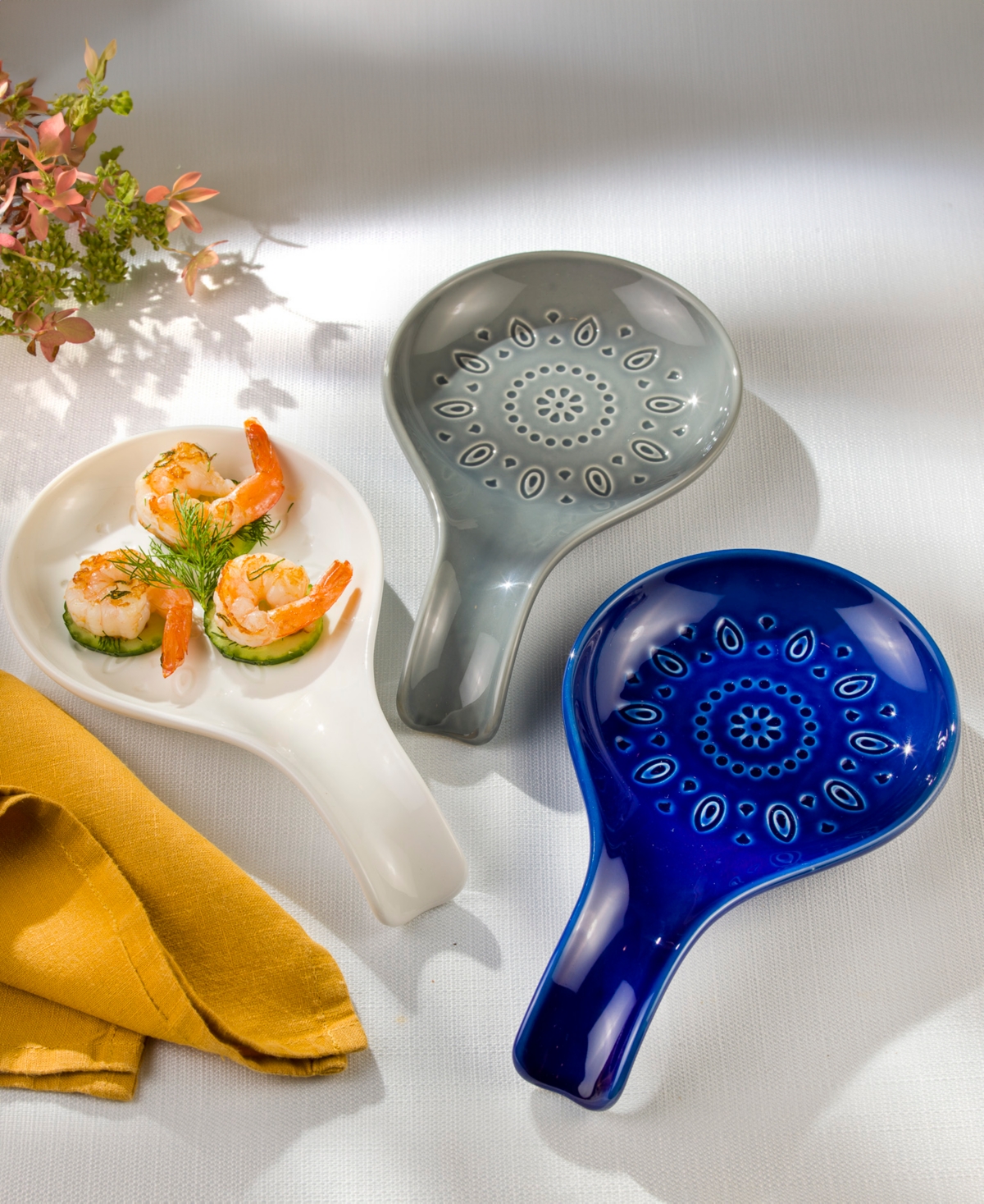 EURO CERAMICA FEZ SPOON REST, SET OF 2 