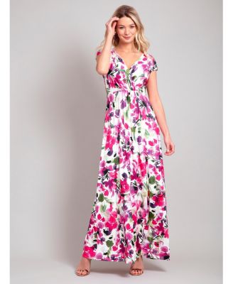 Women's Sophia V-Neck Short Sleeve Maxi Dress