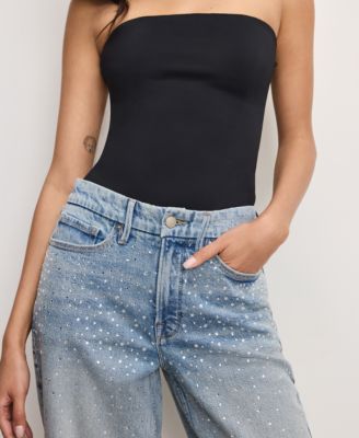 Women's Crystal Stars Good 90s Cropped Jeans, Regular & Plus Size