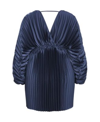 Plus Size Chloe Accordion Sleeve Pleat Dress