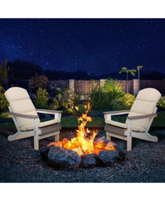 Patio Chair Cushions for Adirondack Chairs, High-Back Design, 52"x20"x2.5" Olefin Fabric Slipcovers with Ties, for Outdoor Furniture, Set of 2