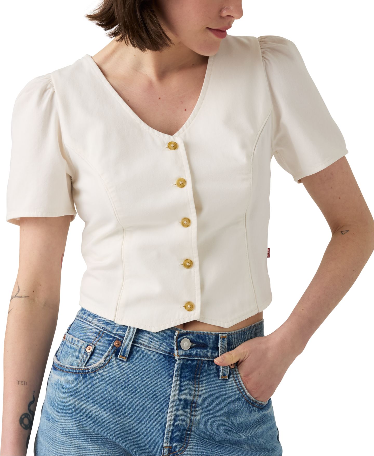 Женская блузка Levi's Moxie Short-Sleeve Blouse, цвет: Another Flurry — фото 2