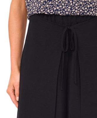 Women's High-Rise Side-Overlap Self-Tie Pants