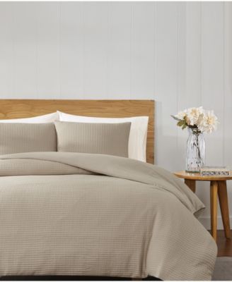Heritage Cotton Waffle 3-Pc. Duvet Cover Set, Full/Queen