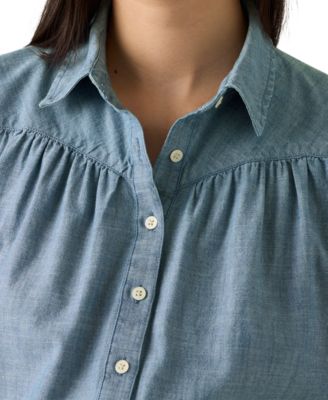 売れ筋商品|||リーバイス カットソー トップス レディース Women's Lea Printed Puff-Sleeve Slim-Fit Blouse Deedee Floral Anthracite Night Levi's Women's Lea Printed Puff-Sleeve Slim-Fit Blouse - Macy's
