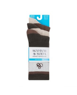 SCOTCH - SODA Mens 3-Pack Ribbed Cushion Crew Socks 4590₽