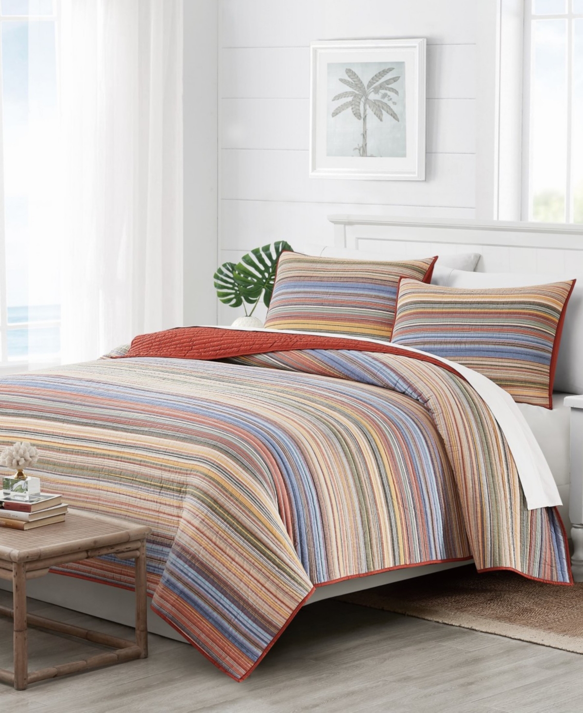 Oceanfront Resort Naples Yarn Dye Stripe 3-pc. Quilt Set, King In Multi