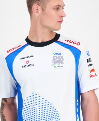 Men's Oversized Short Sleeve Crewneck Sponsor Logos Graphic T-Shirt