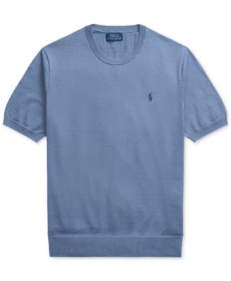 Men's Cotton Crewneck Short-Sleeve Sweater