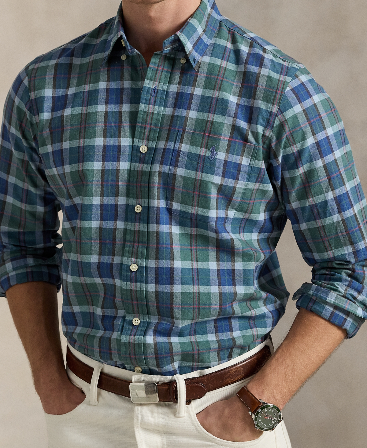 Polo Ralph Lauren Men's Classic-Fit Plaid Oxford Shirt