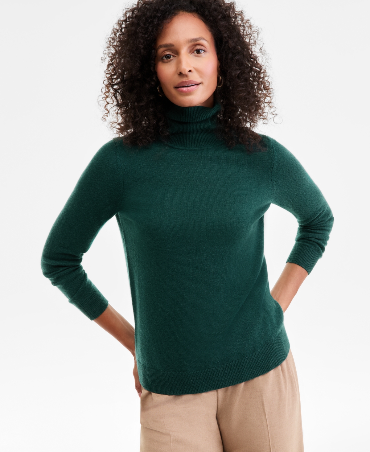 Charter Club 100% Cashmere Women's Petite Turtleneck Sweater, Created For Macy's