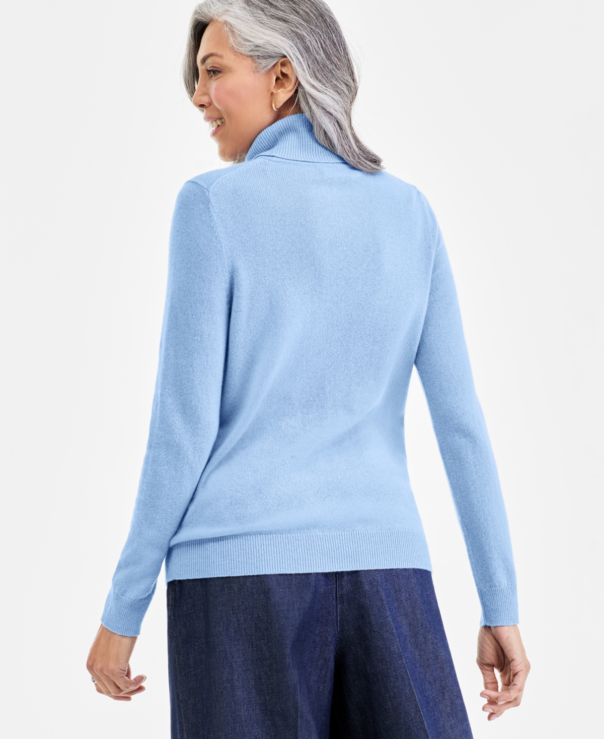 Charter Club Women's 100% Cashmere Turtleneck Sweater, Macy's Exclusive In Blue