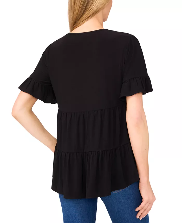 Women's Ruffled Short-Sleeve Tiered Top - thumbnail 9