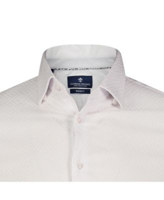 LUCHIANO VISCONTI Mens White with ZigZag Print shirt 34290₽