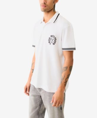 Men's Short Sleeve Buddha Face Polo Shirt