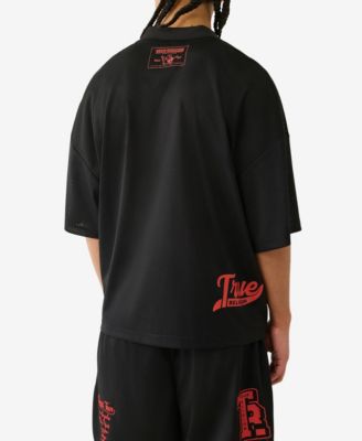 Мужская рубашка поло из сетчатой ткани оверсайз с коротким рукавом True Religion для мужчин