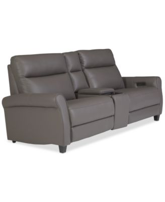 Thandler 3-Pc. Leather Sofa with 2 Power Recliners and 1 Storage Console, Exclusively at Macy's